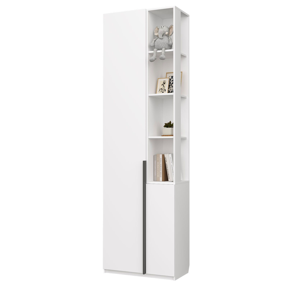 Шкаф-пенал Аквилон Мебель "Чарли", ЛДСП, белый, 220,5х65,1х35 см