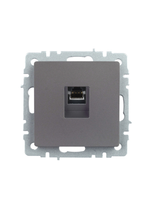 BRITE Розетка компьютерная RJ45 кат.5E РК10-БрС сталь IEK