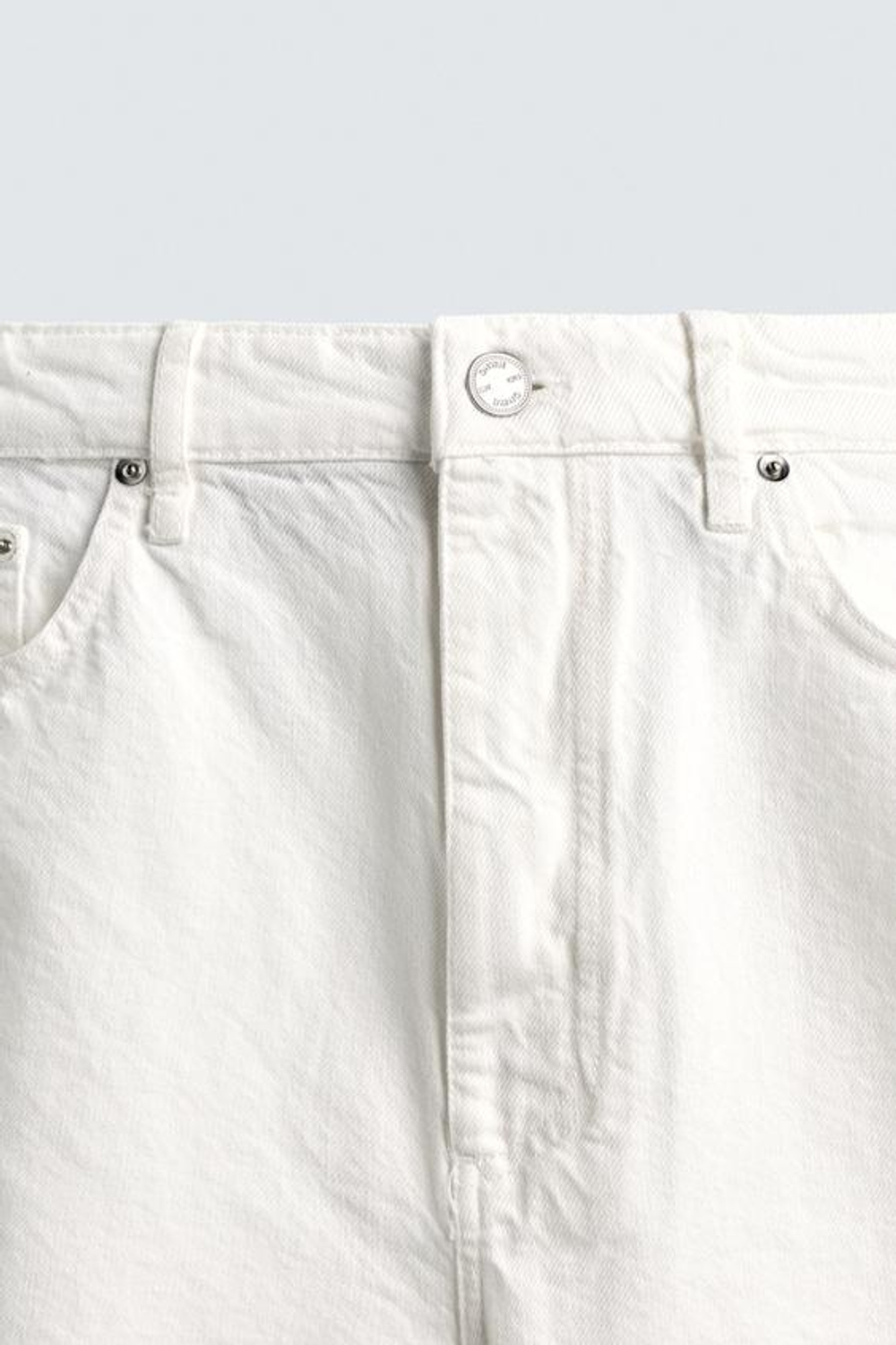 ZARA ШОРТЫ BAGGY FIT, БЕЛЫЙ