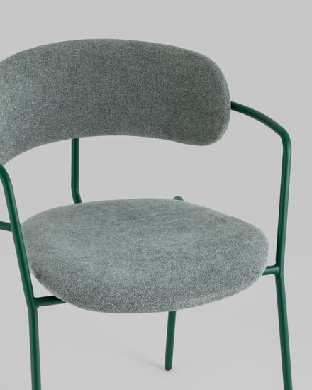 Стул Дженни букле зеленый каркас зеленый полуглянцевый муар