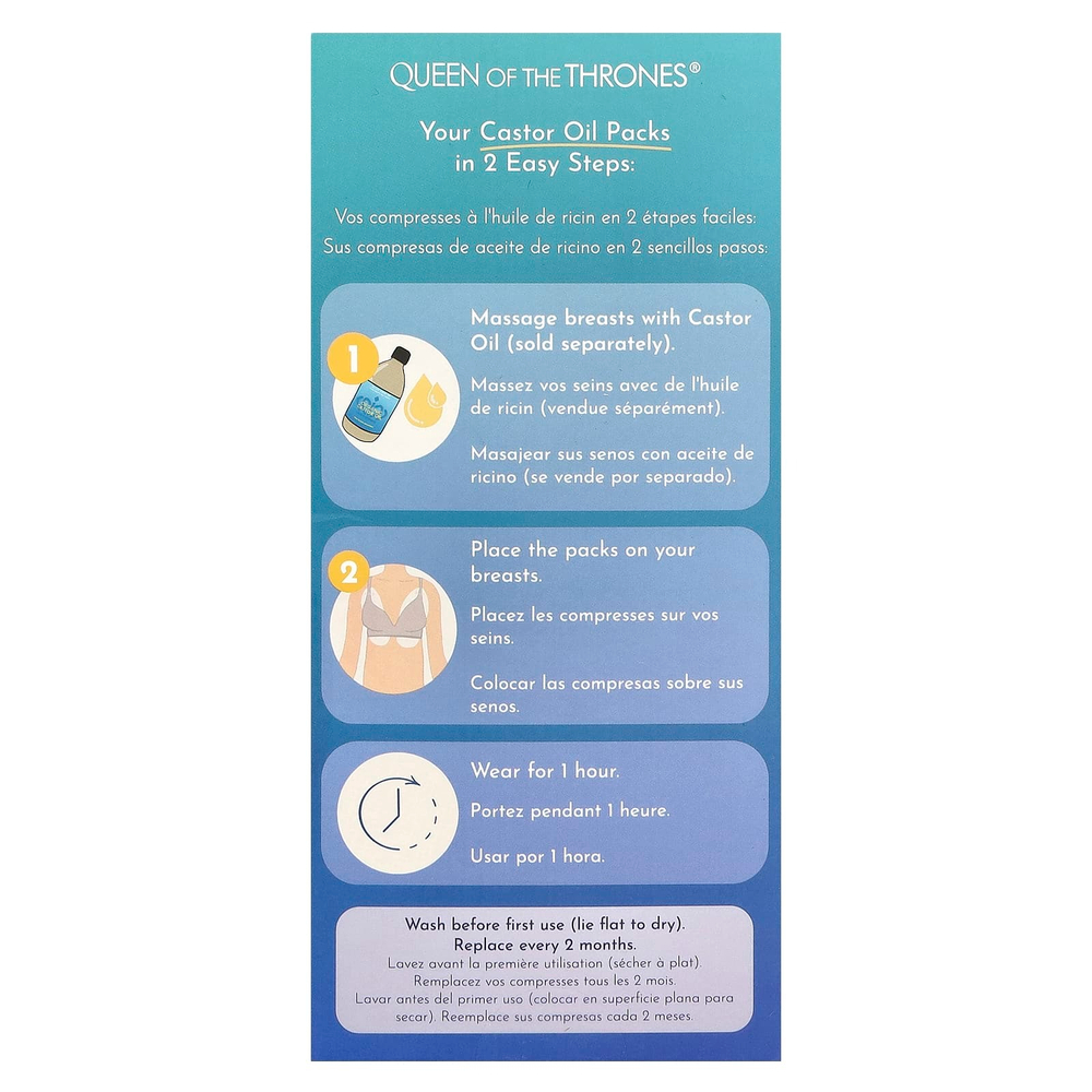Queen of the Thrones, Касторовое масло, для больших грудей, 2 шт.