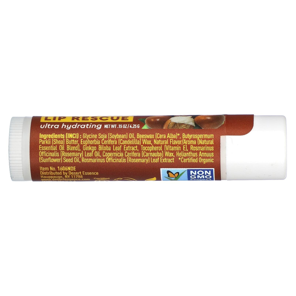 Desert Essence, Lip Rescue, суперувлажняющий бальзам для губ с маслом ши, 4,25 г (0,15 унции)
