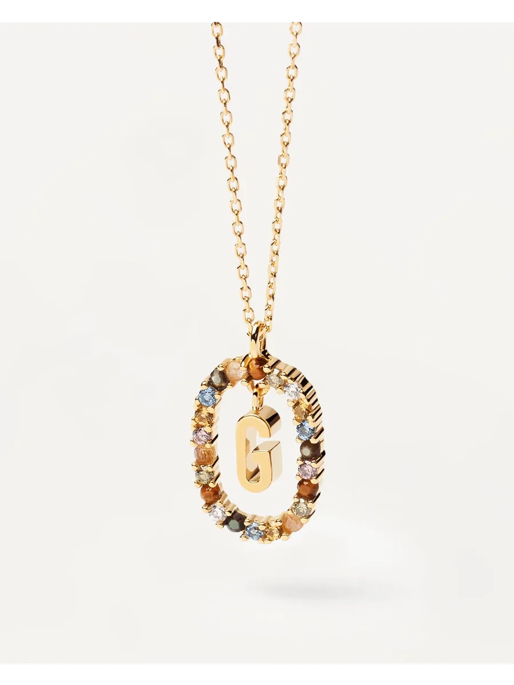 Колье Буква G серебро 925 пробы покрытое золотом