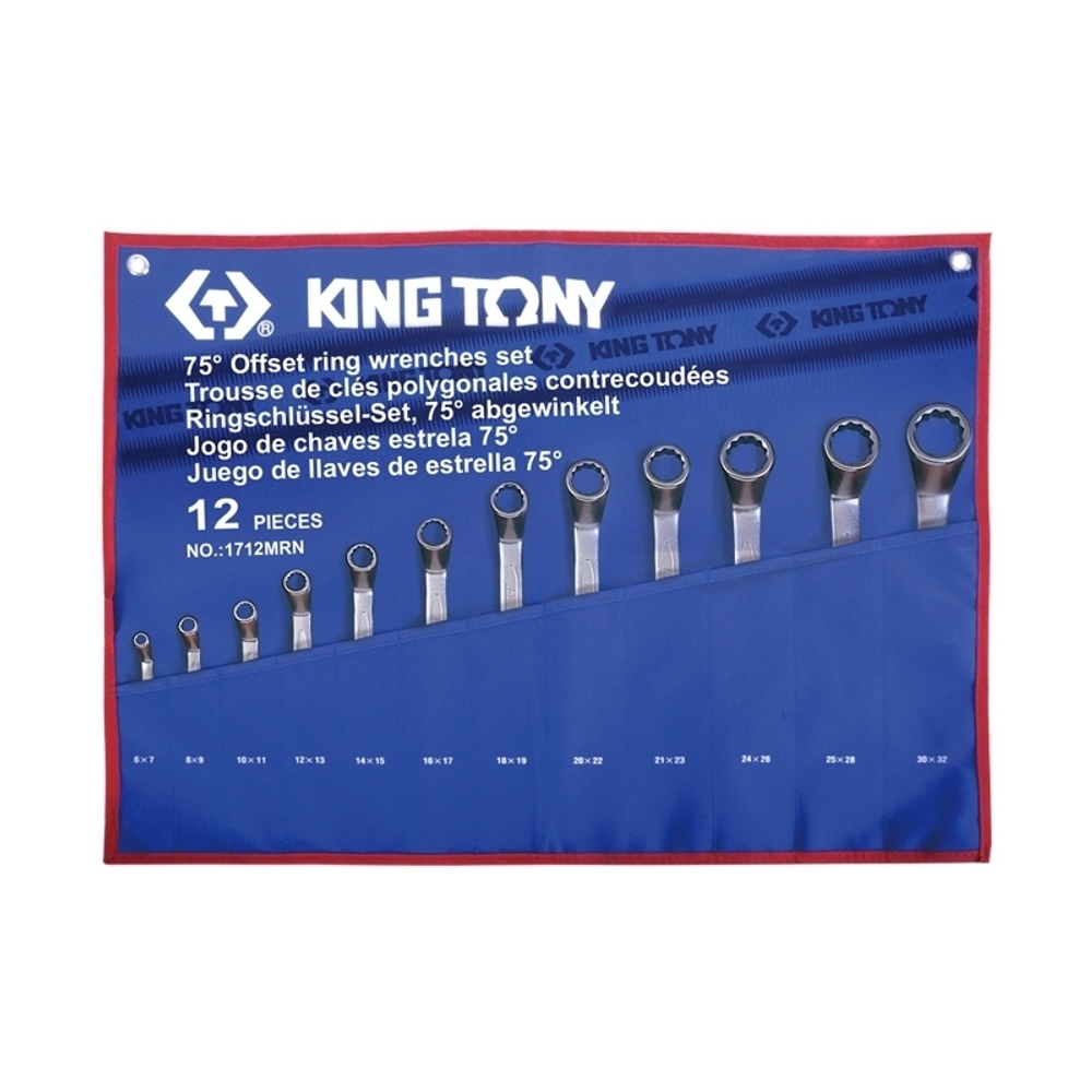 KING TONY (1712MRN) Набор накидных ключей, 6-32 мм, 12 предметов