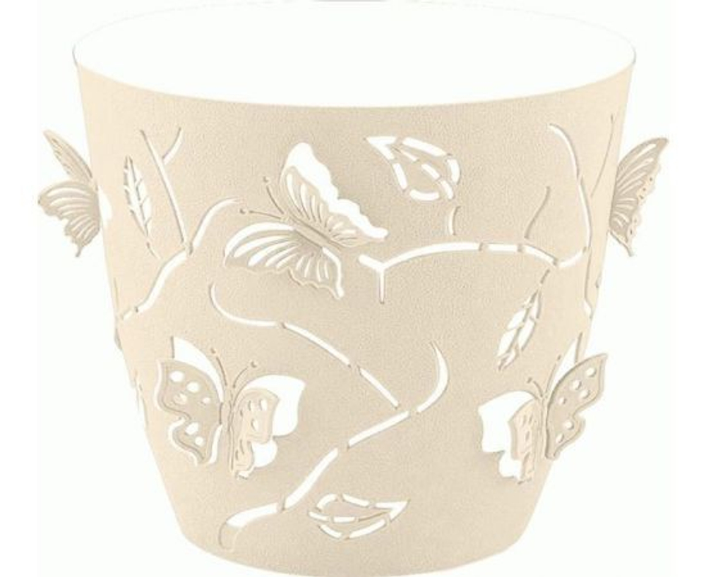 Горшок для цветов пластиковый PLAST TEAM / Пласт Тим Butterflies емкость с дренажными отверстиями для орхидей круглый, прозрачный D-145мм 1.4л / выращивание растений