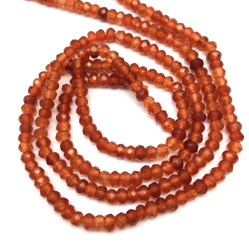 Агат рыжий 4х3 мм, бусины - рондели (нить)