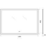 Зеркало BelBagno SPC-GRT-1200-800-LED-TCH-WARM с подсветкой с подогревом с сенсорным выключателем