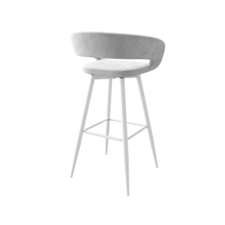 Стул полубарный МАМАДОМА Барни Р 700, b20 SILVER LUX/БЕЛЫЙ