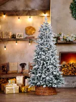 Заснеженная елка «Bourget» Бурже (Литая+пвх) 180 см / 1,8 м