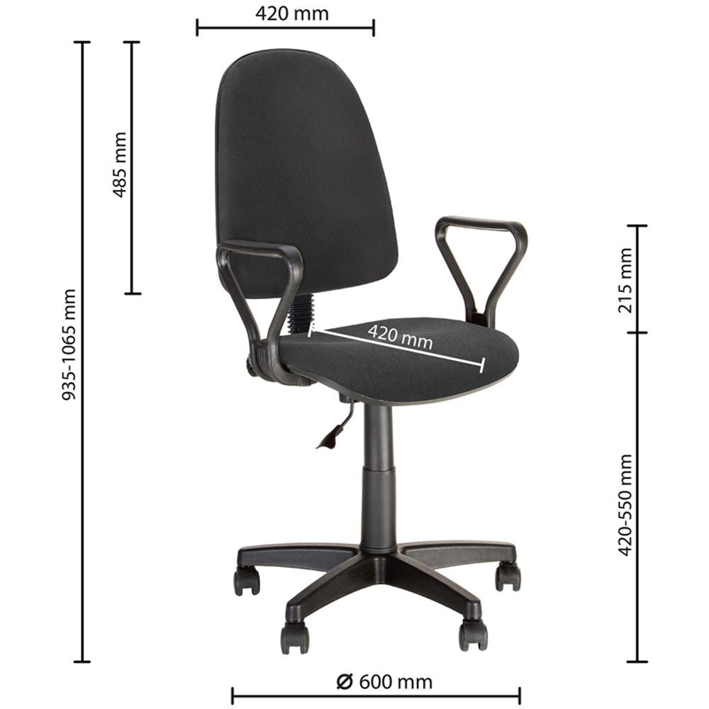 Кресло оператора Nowy Styl "Престиж" GTP (J) (CH) RU C-11, черное, ПВМ