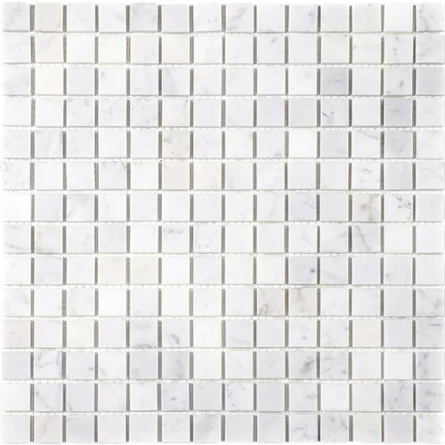 7M088-20P Carrara Мозаика из мрамора Natural Adriatica белый светлый квадрат глянцевый