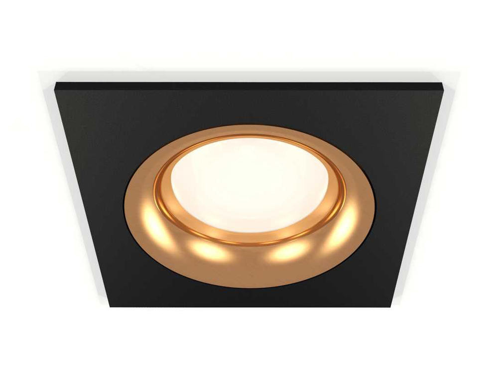 Комплект встраиваемого светильника Ambrella light Techno Spot XC7632005 SBK/PYG черный песок/золото желтое полированное (C7632, N7014)