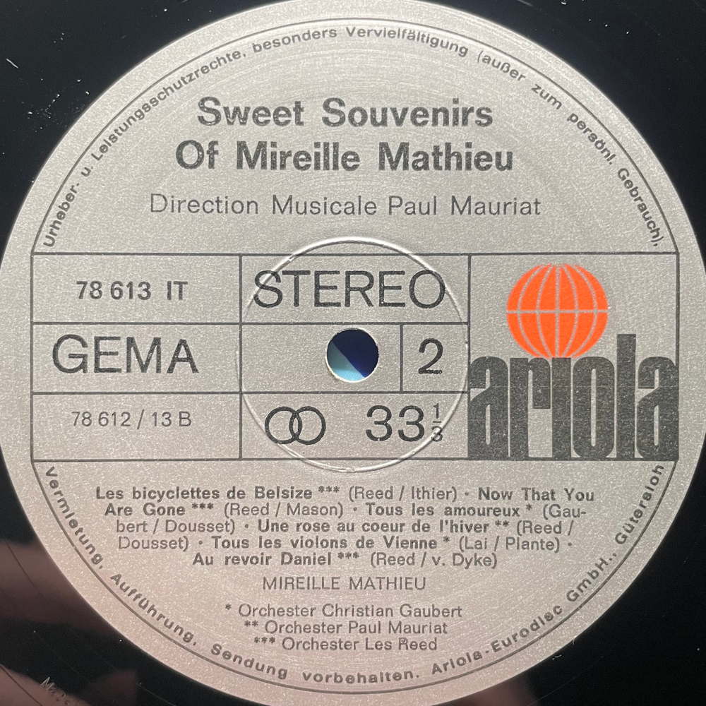 Mireille Mathieu ‎– Sweet Souvenirs Of Mireille Mathieu (Германия 1968г.)