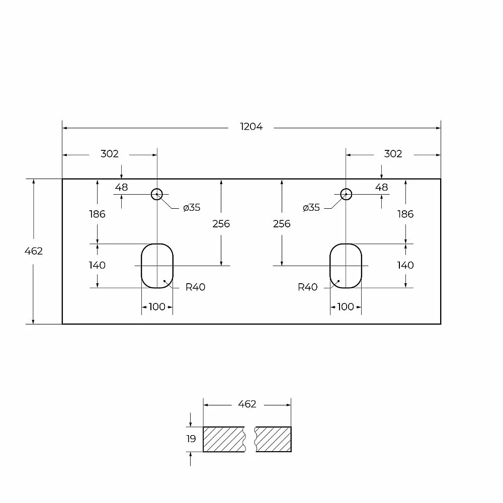 Тумба с раковинами и столешницей BelBagno KRAFT 120 Bianco Opaco