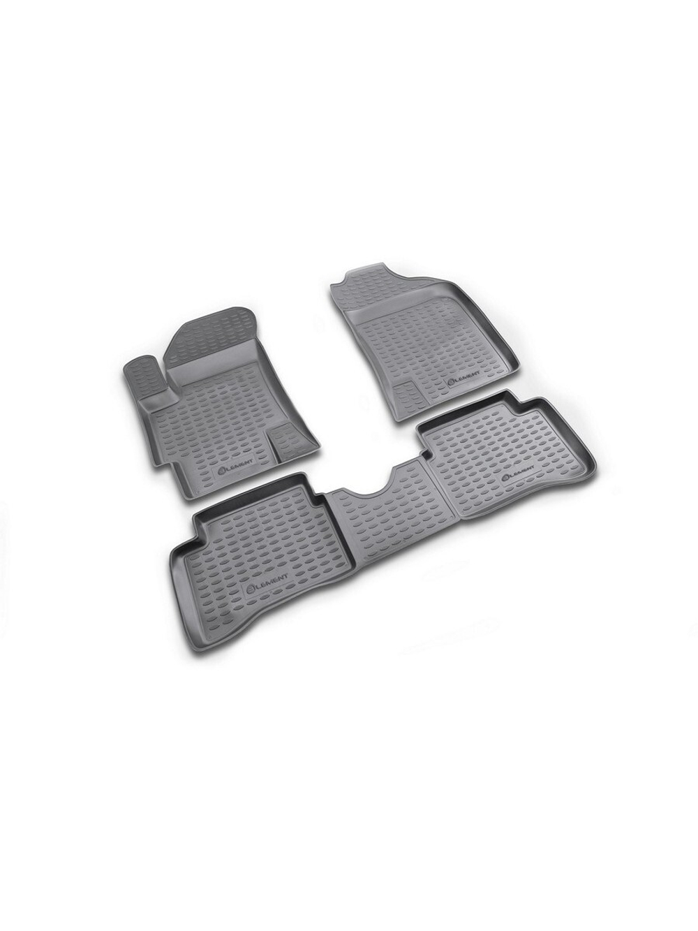 Коврики в салон для KIA Rio (II, IIp) 2005-2011, 4 шт. (полиуретан, серые) NLC.25.02.211