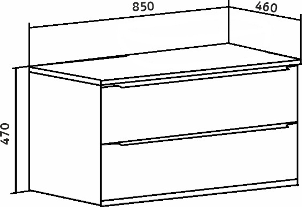 Тумба под раковину Runo подвесная серый дуб (под умывальник Moduo Square 50/ Гамма 56/ Infinity 85/ Moduo Leaf 55) Мальта 85 (00-00001100)