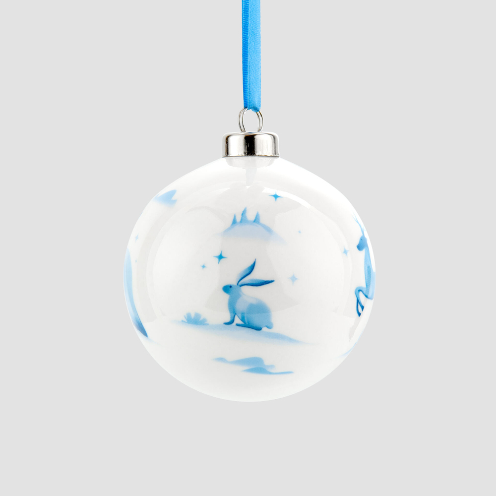 Набор из 3 елочных шаров Farforite «Мишки на севере» в подарочной коробке