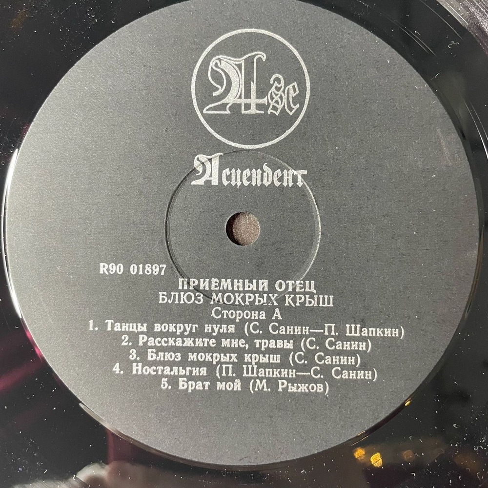 Винтажная виниловая пластинка LP Приёмный Отец Блюз Мокрых Крыш (Россия 1993)