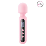 Розовый wand-вибратор с дисплеем Bior Toys Erowoman-Eroman EE-10292