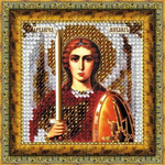 Тема: Религия, иконы, святые¶Техника: Вышивание бисером¶Размер: 6,5х6,5 см (в рамке 10,5х10,5 см)¶Ос
