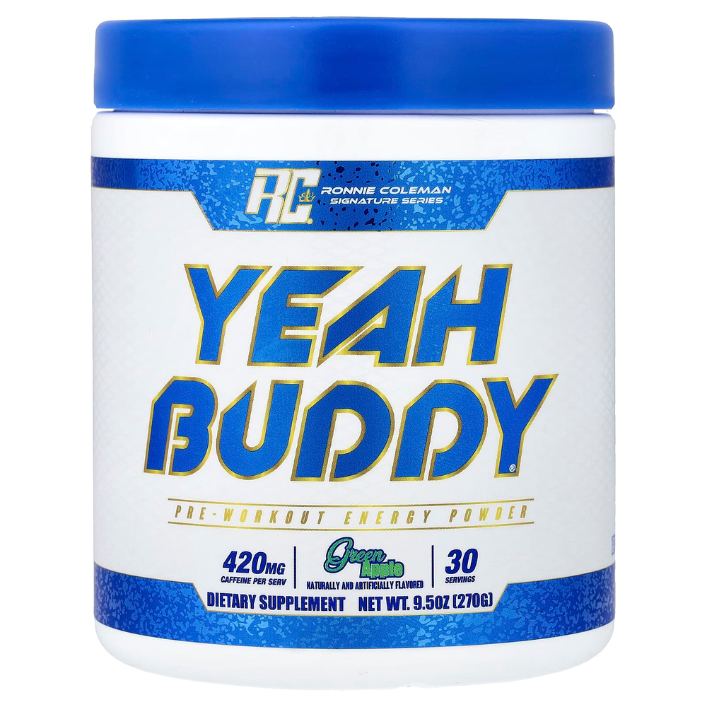Ronnie Coleman, Signature Series, Yeah Buddy, энергетический порошок перед тренировкой, зеленое яблоко, 270 г (9,5 унции)