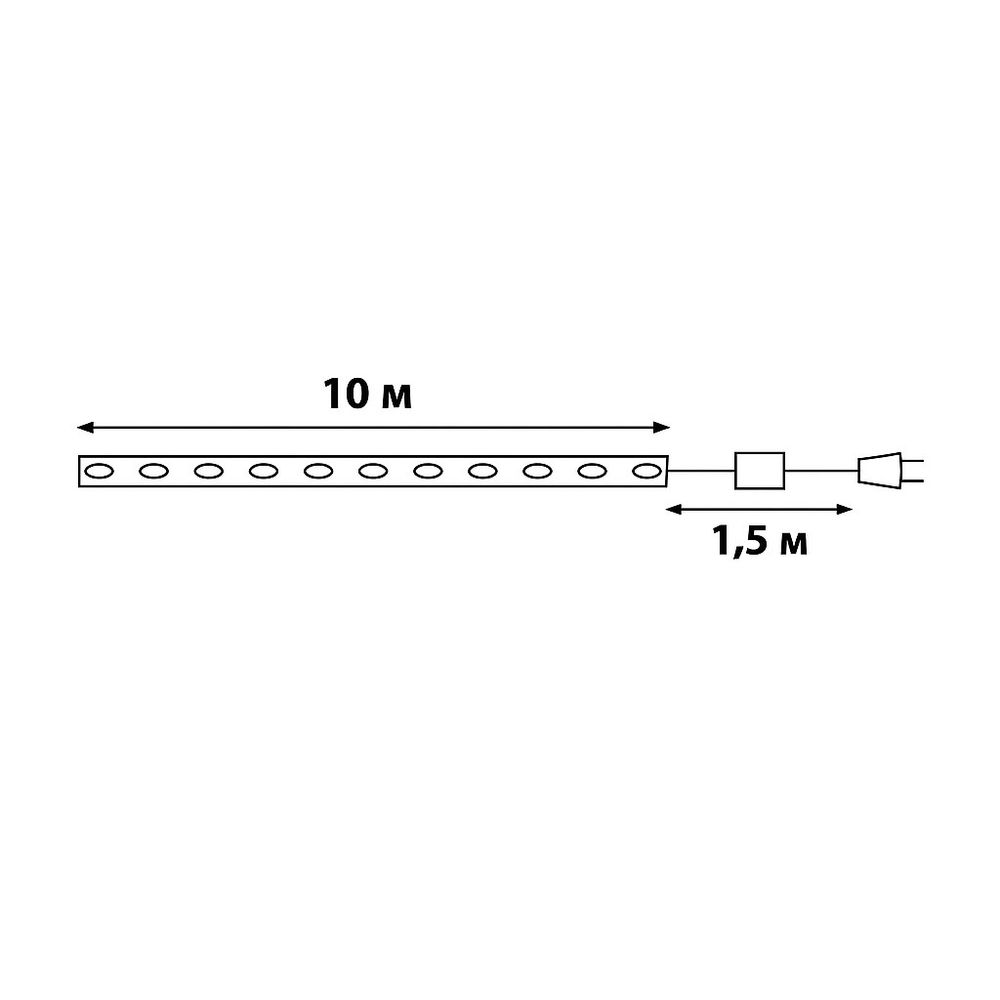 ULD-S1000-100-DTA WARM WHITE IP20 DEW BAND Гирлянда светодиодная Полоса. 10м. 100 светодиодов. Теплый белый свет. Провод прозрачный. ТМ Uniel