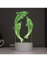Светильник сенсорный «Дельфины» LED 7 цветов USB/от батареек