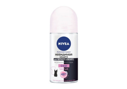 NIVEA 50мл.ролик Невид. защита Черное и Белое Clear