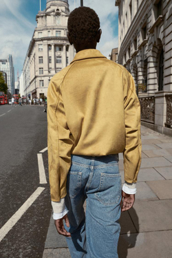 ZARA БОМБЕР ПОД ЗАМШУ, ГОРЧИЧНЫЙ