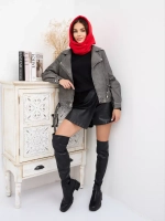 Капор зимний вязаный капюшон на флисе