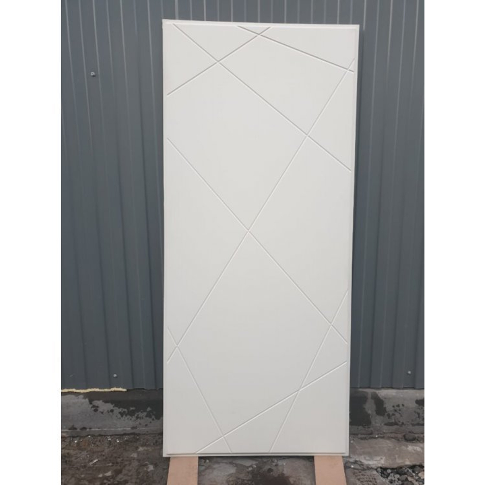 Входная металлическая белая дверь с зеркалом RеX (РЕКС) 13 Силк сноу / СБ-16 Белый ясень