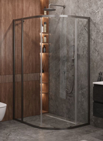 Душевой уголок Cezares MOLVENO-RH-1-120/90-C-GM-IV, 120х90х195, профиль оружейная сталь, прозрачное стекло
