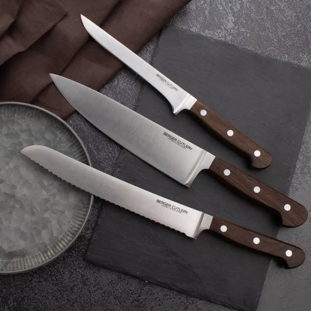 Нож поварской «Шеф» 21см Berger Cutlery Classic Smoked Oak