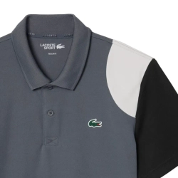 Мужское теннисное поло Lacoste Ultra Dry Colour-Block Sport - grey/black