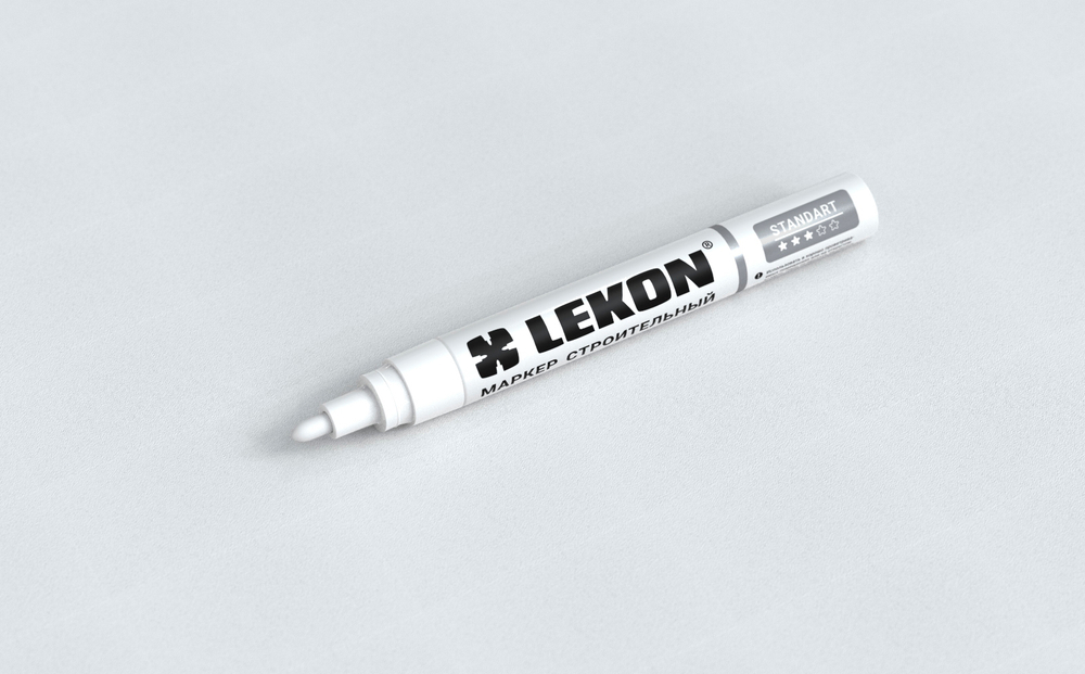 Маркер LEKON Standart с нитроэмалью 4мм. цвет: белый (1/12ШТ)