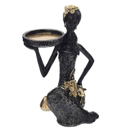 GAEM Фигурка декоративная "Африканка" с подставкой д/мелочей, L16,5 W12,5 H24 см