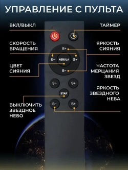 Проектор-ночник звездное небо "Космонавт" + пульт