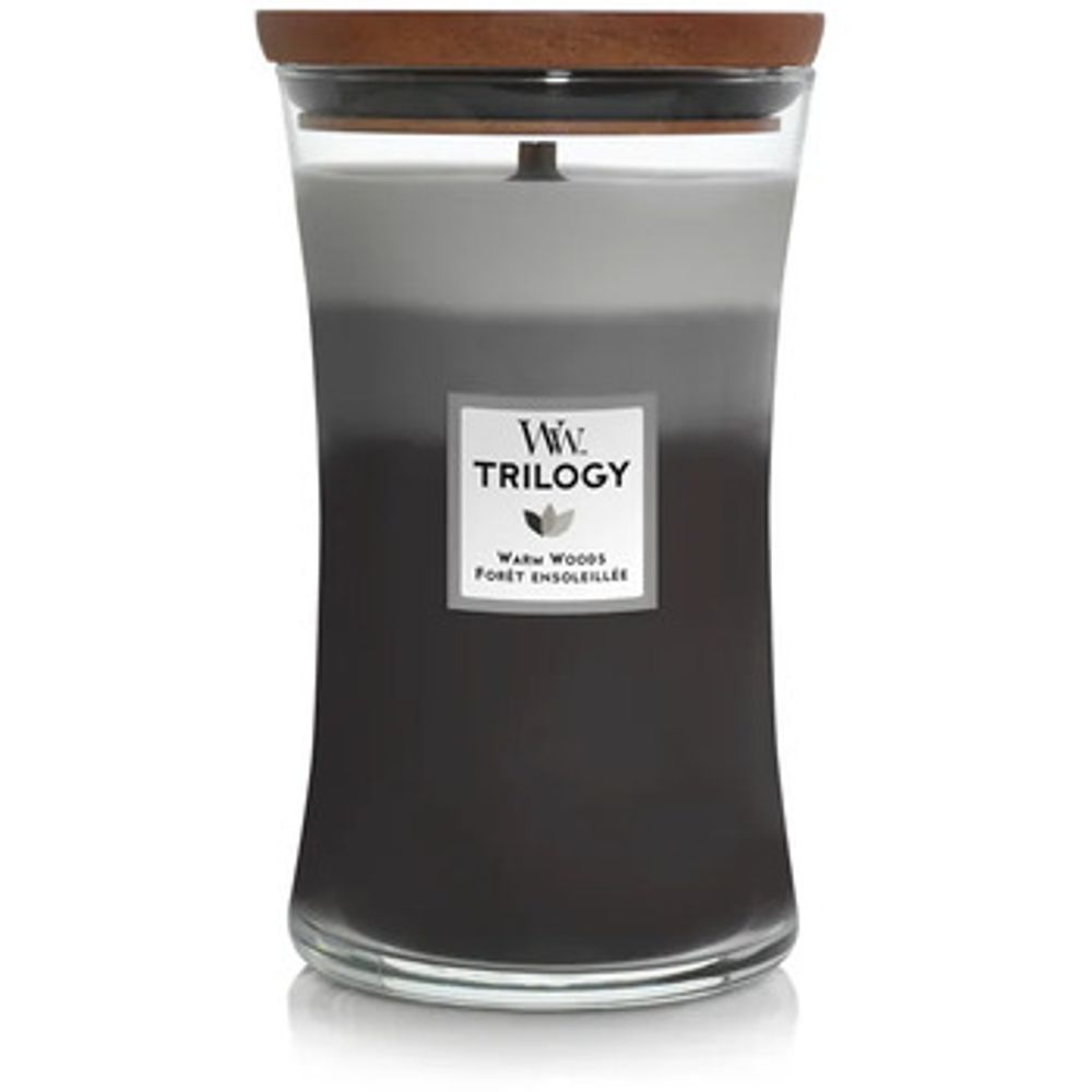 WoodWick Scented candle Trilogy Fireside, Redwood, Sandalwood Clove 609 g 609.0g