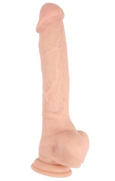 Телесный фаллоимитатор на присоске Rocking Rod - 25,5 см. (Цвет: телесный)