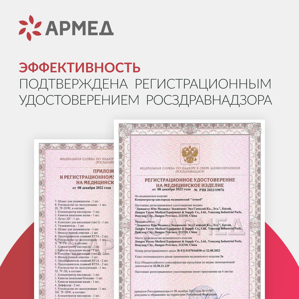 Концентратор кислорода Армед 7F-3NW