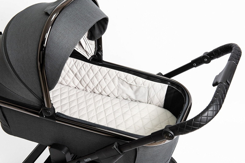 Детская коляска Peppy Tecla 3 в 1 с автокреслом Rise Shadow Antrazit Chrome Edition (Графитовый)