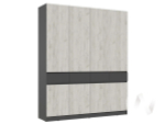 Шкаф 4-х ств МС Роджина (графит/дуб крафт белый)