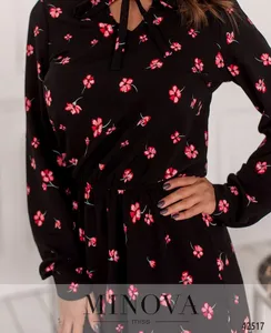 Платье 2117-красный-цветок Minova