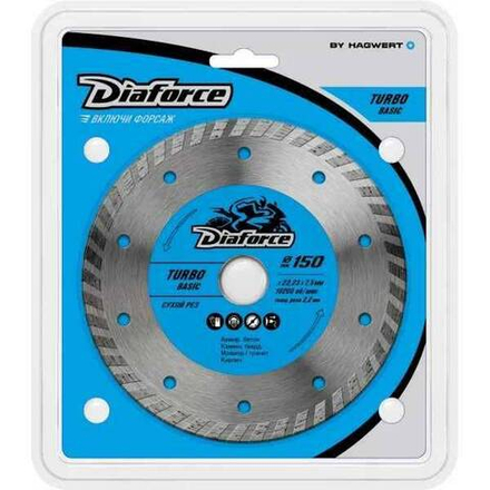 Диск алмазный по бетону DIAFORCE TURBO 150х2,5х22,23мм сухой рез