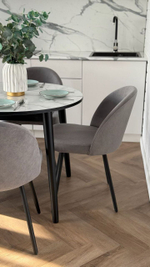 Круглый раздвижной стол "Итальянский мрамор" и 4 стула Элион