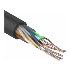 Витая пара Rexant (01-0045-100) Кабель U/UTP, CAT 5e, PE 4х2х0,50мм, 24AWG, внешний, черный, 100м