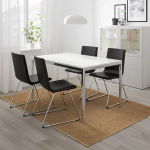 Стол обеденный - IKEA TORSBY, 135х85х75 см, белый/металлик, ТОРСБИ ИКЕА