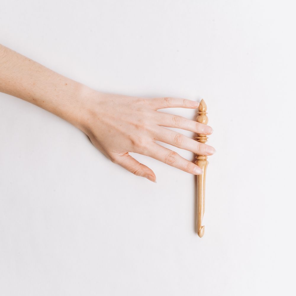 Деревянный крючок для вязания из древесины клена 10 мм. K307