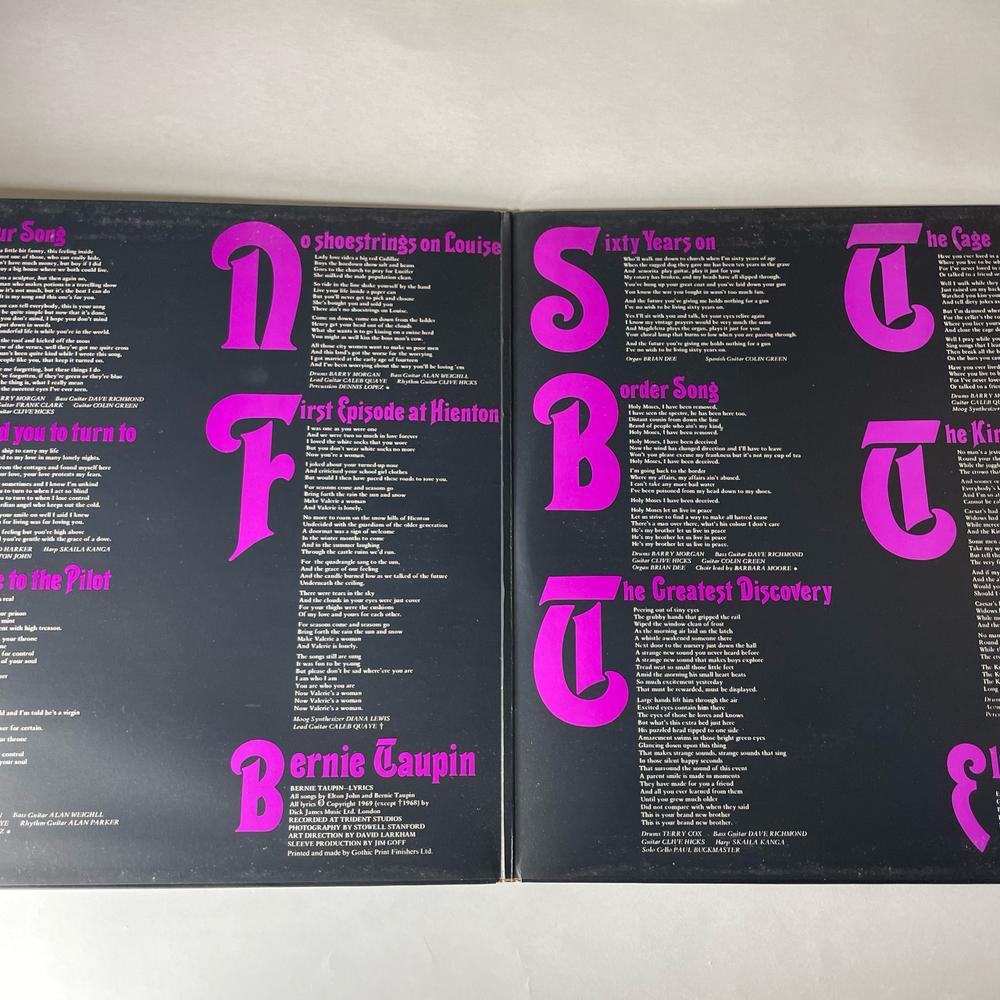 Винтажная виниловая пластинка LP Elton John Your Song (Англия 1973)