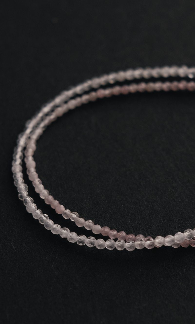 Чокер "Memo about Love" из розового кварца, с подвесом из розового кварца 35 см